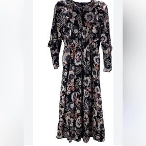 Who What Wear Black and Pink Bishop Sleeve Sundress